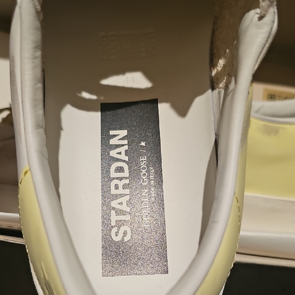 Golden Goose White and Yellow Stardan Sneakers - Picture 5 of 13